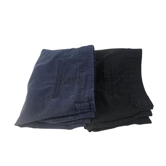 Old Navy Everyday Shorts Bundle Womens 16 Black Navy Blue Chino Twill 2 Pairs - Picture 1 of 12
